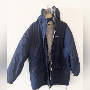 Vintage Y2K Nike Jacket White Label with Detachable Hood Size L